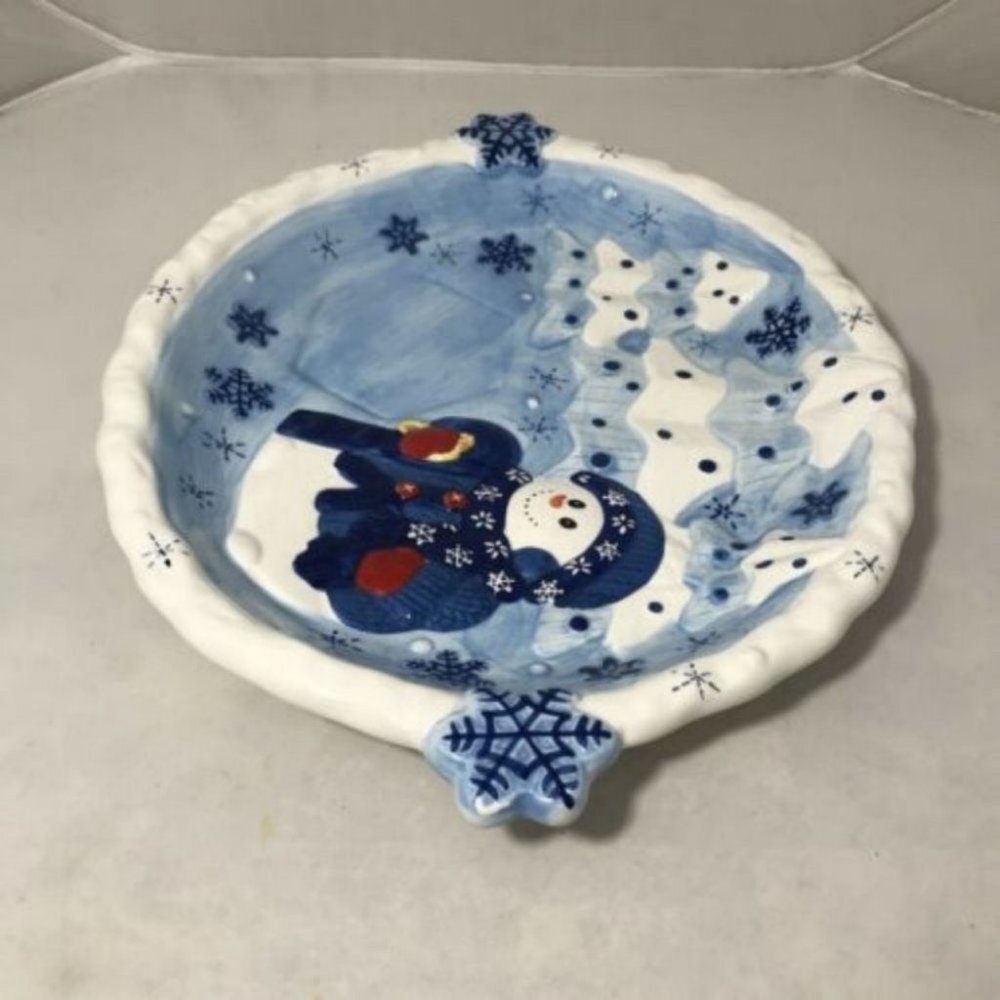 BICO China Snowman Ceramic Serving Platter Tray Christmas Holiday - Picture 4 of 10